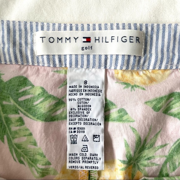 SOLD - Tommy Hilfiger Golf Pink and Green Pineapple and Palm Print Skort - Picture 8 of 8